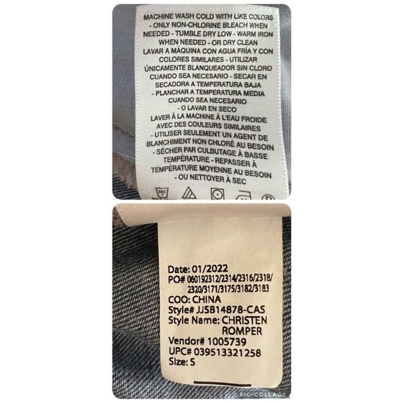 Jessica Simpson denim jean Christen romper shorts jumpsuit size small - Picture 5 of 14